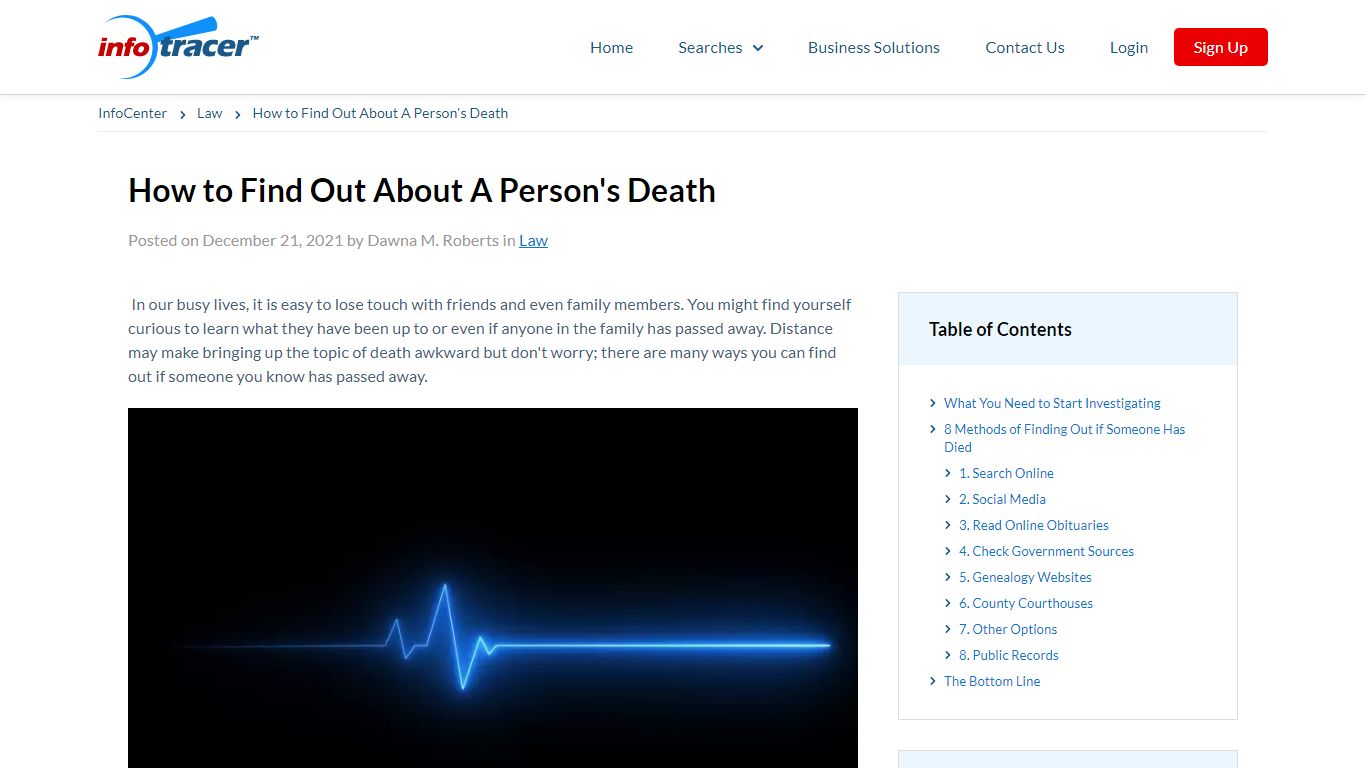 How to Find Out If Someone Died | Obituary Search - InfoCenter